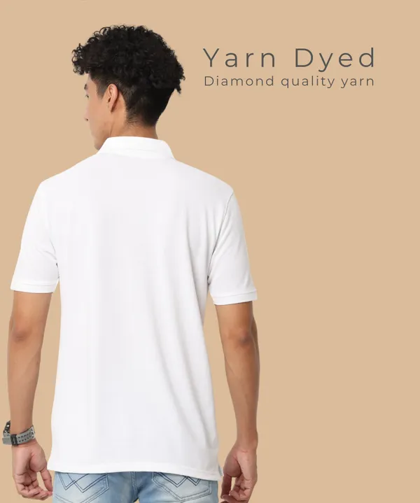 White_Premium_Recycled_Cotton_Jacquard_Polo_T-Shirt_For_Men