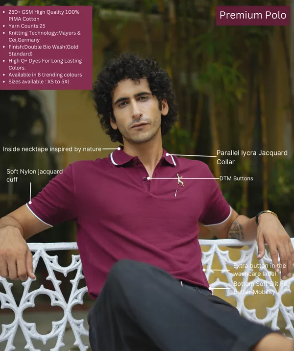 French_Wine_Premium_Pima_Cotton_Polo_T-Shirt_For_Men