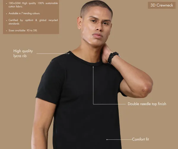 Classic_Black_Premium_Sustainable__Recycled_Cotton_Round_Neck_T-Shirt_For_Men