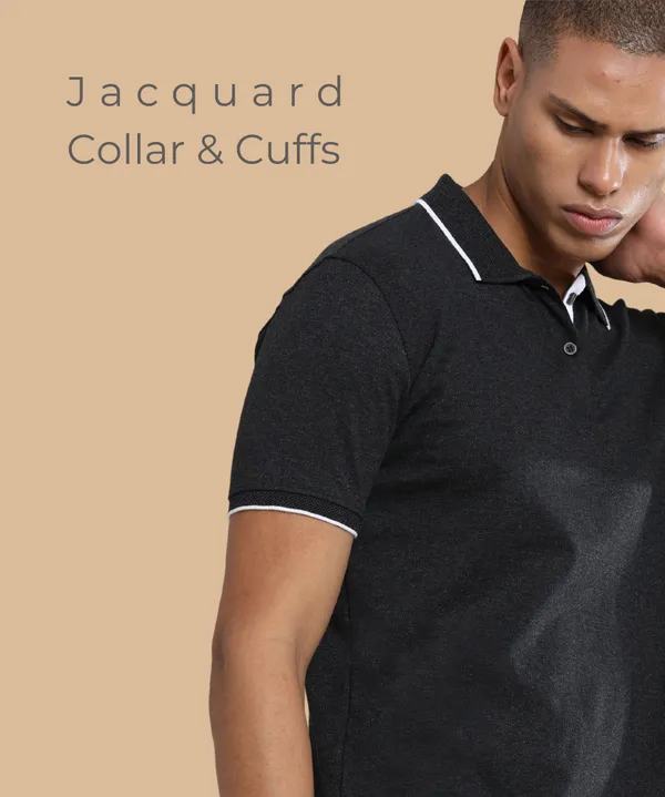 CharcoaMel_Premium_Recycled_Cotton_Jacquard_Polo_T-Shirt_For_Men