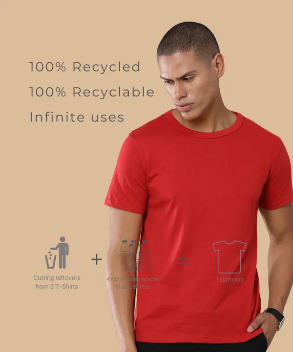Heather_Red_Premium_Sustainable_Recycled_Cotton_Round_Neck_T-Shirt_For_Men