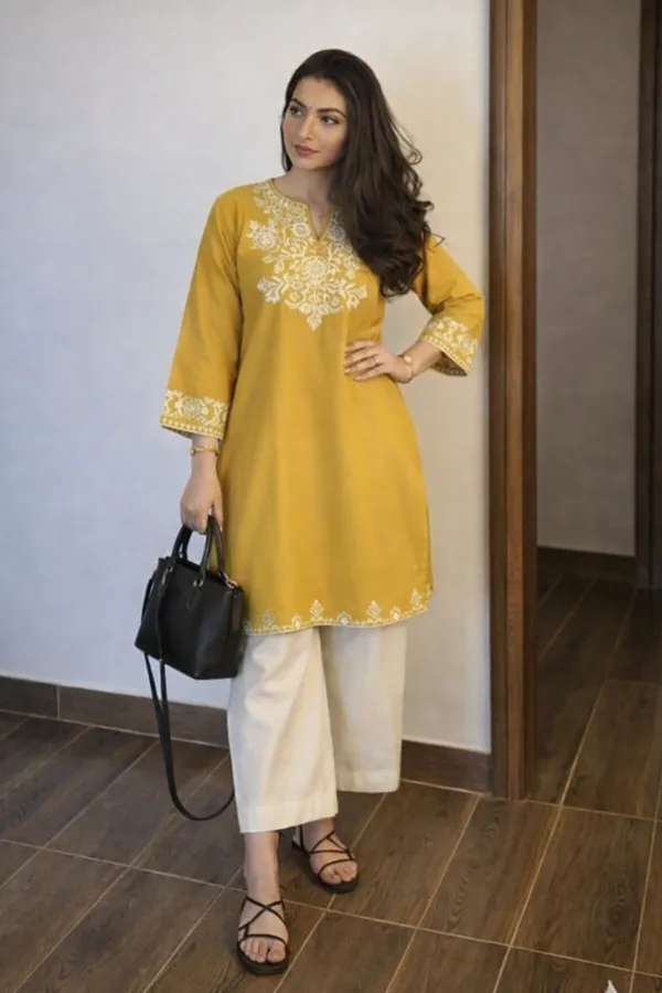 Yellow_Cotton_Kurta_Palazzo_Set_For_Women