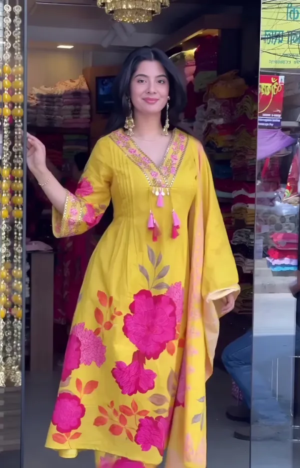 Burnt_Orange_Cotton_Suit_Set_For_Women