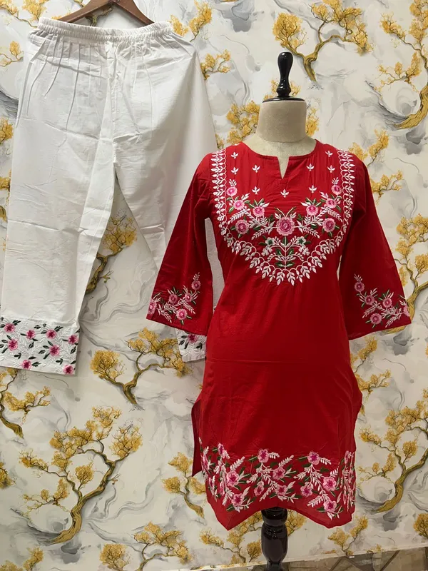 Elegant_Red_Embroidered_Kurta_Look