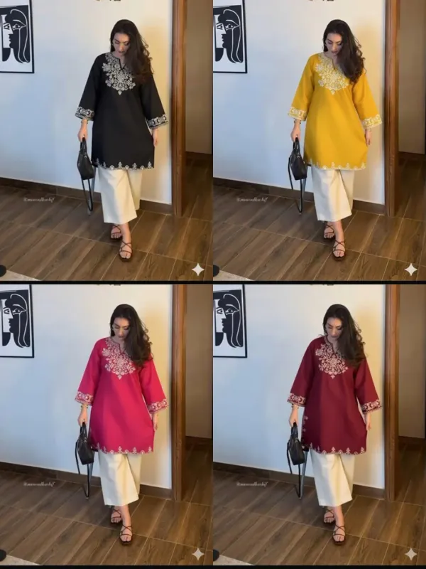 Red_Cotton_Kurta_Palazzo_Set_For_Women