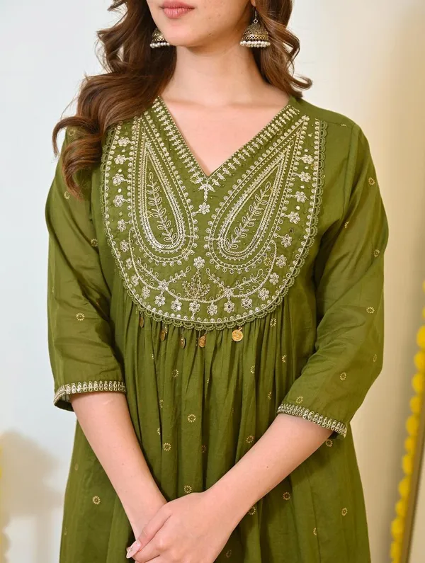 Olive_Green_Embroidered_Anarkali_Kurta_Set_with_Dupatta