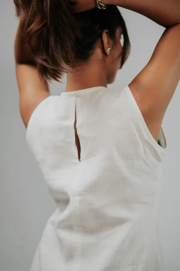 White_Sleeveless_Top_With_Back_Slit_Detail