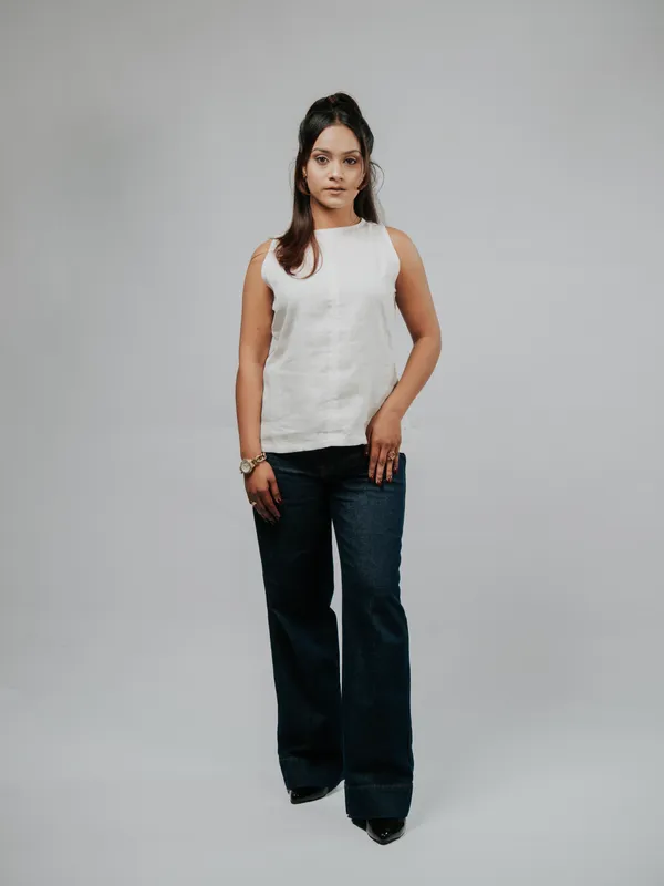 White_Sleeveless_Top_With_Back_Slit_Detail