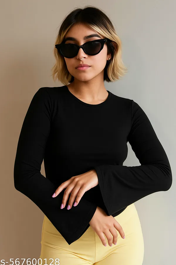 Black_And_White_Peplum_Cami_Top_And_Bell_Sleeve_Top_For_Women_Combo_Pack_Of_2
