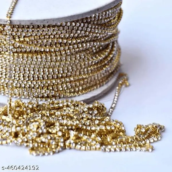 Silver_to_Gold_color_Metal_RhimeStone_Chain_Lace