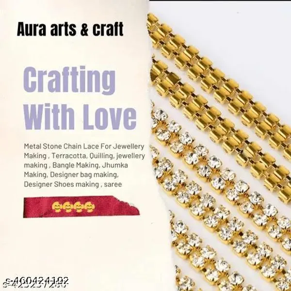 Silver_to_Gold_color_Metal_RhimeStone_Chain_Lace