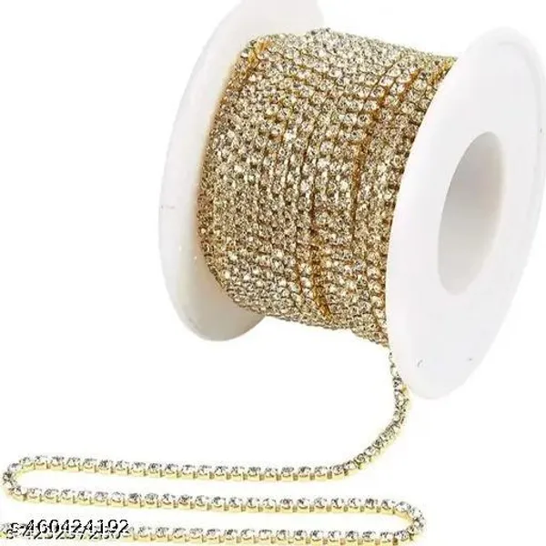 Silver_to_Gold_color_Metal_RhimeStone_Chain_Lace