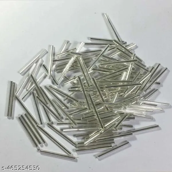 1_inch_Long_tube_Bugle_glass_beads_silver_colour