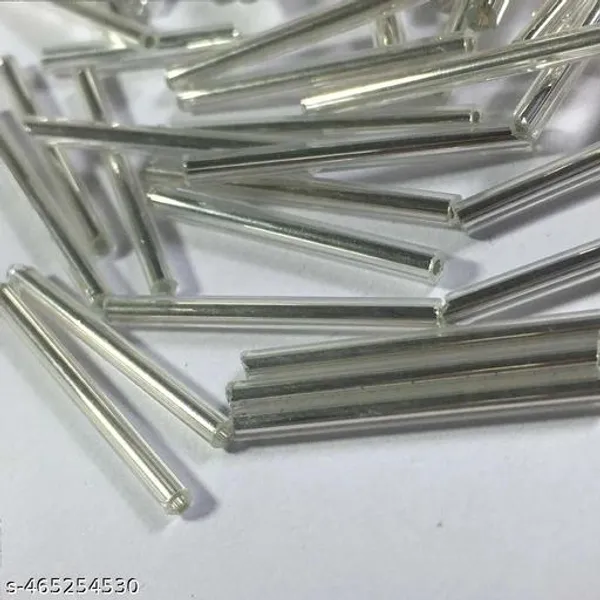 1_inch_Long_tube_Bugle_glass_beads_silver_colour