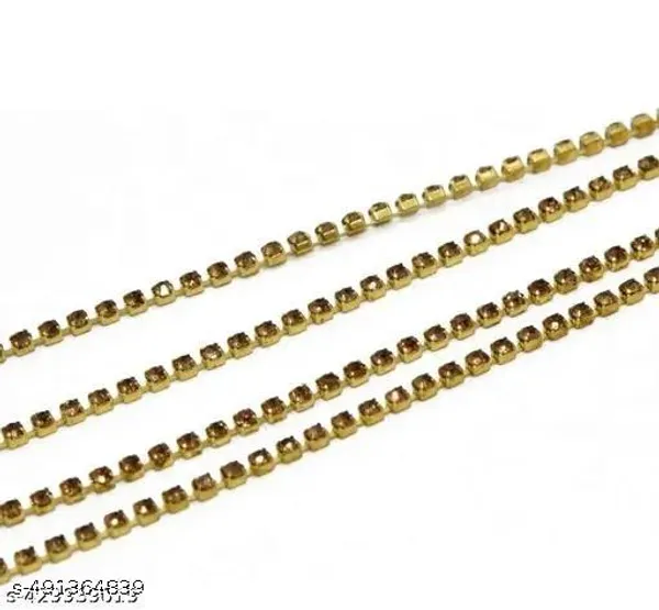2mm_Gold_Metal_RhimeStone_Cup_Chain_Lace