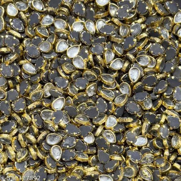 Silver_Color_Kundan_stone_flat_back_framed_Pan_shape