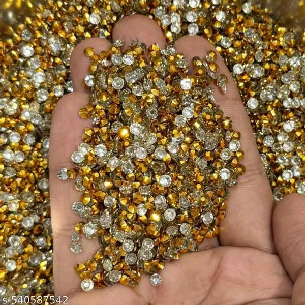 4mm_Dark-golden_color_Flatback_Sticking_Stones_Changla