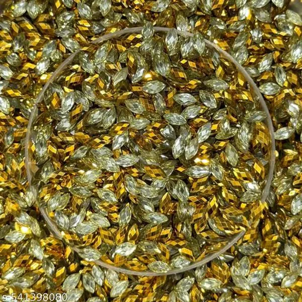 Dark-Golden_color_Eye_shape_Flatback_kundan_Changla_Stone
