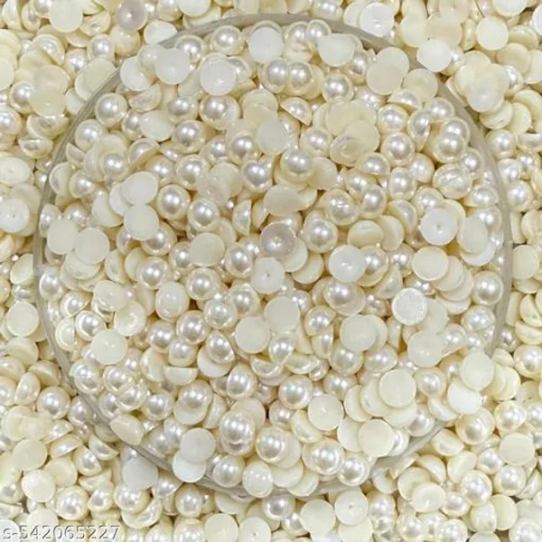 Cream_Color_5mm_Flat_Back_Pearls_Beads