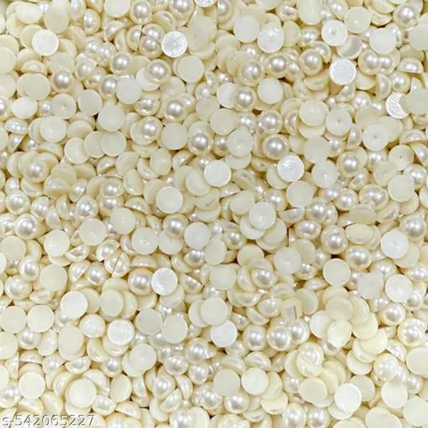 Cream_Color_5mm_Flat_Back_Pearls_Beads
