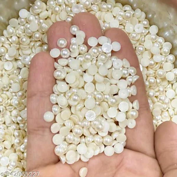 Cream_Color_5mm_Flat_Back_Pearls_Beads