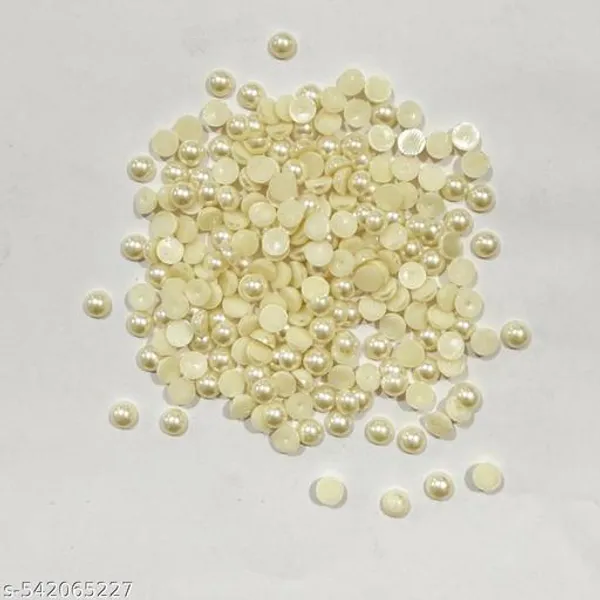 Cream_Color_5mm_Flat_Back_Pearls_Beads