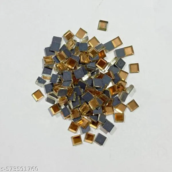 200_Gram_Golden_Square_shape_Mirror_Pieces_for_Embroidery