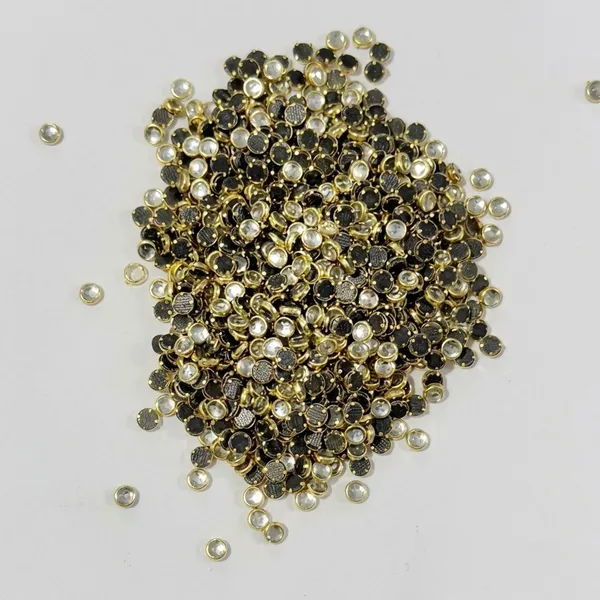4mm_Kundan_stone_flat_back_framed_Round_Silver_Color