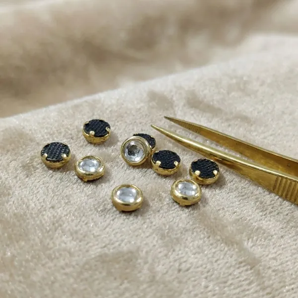 4mm_Kundan_stone_flat_back_framed_Round_Silver_Color