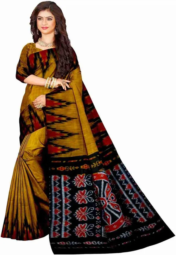 Golden_And_Black_Cotton_Premium_Saree_For_Women