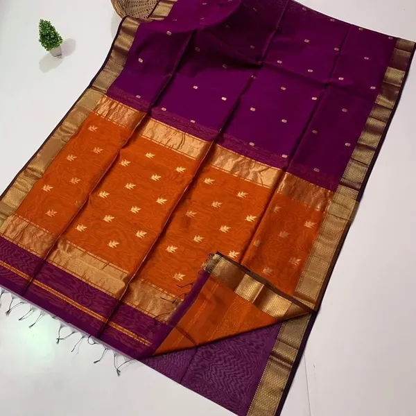Purple_And_Orange_Cotton_Premium_Saree_For_Women(MAHESHWARI_COTTON_SAREE)
