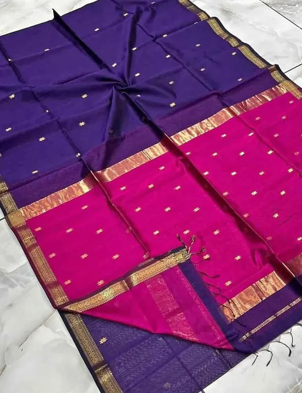 Purple_And_Pink_Maheshwari_1_Inch_Cotton_Saree(MAHESHWARI_COTTON_SAREE)