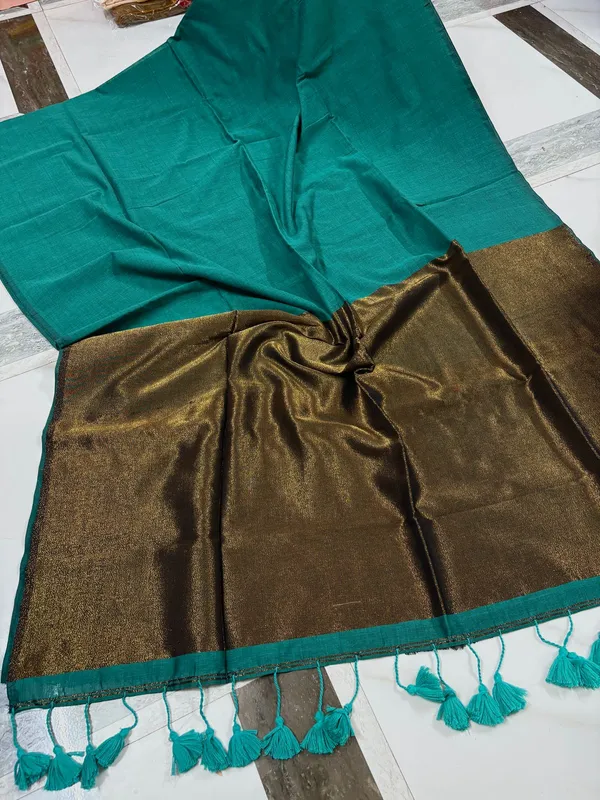 Rama_Green_Cotton_By_Silk_Pallu_Sarees/Giccha
