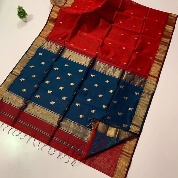 Maroon_And_Blue_Cotton_Premium_Saree_For_Women(MAHESHWARI_COTTON_SAREE)