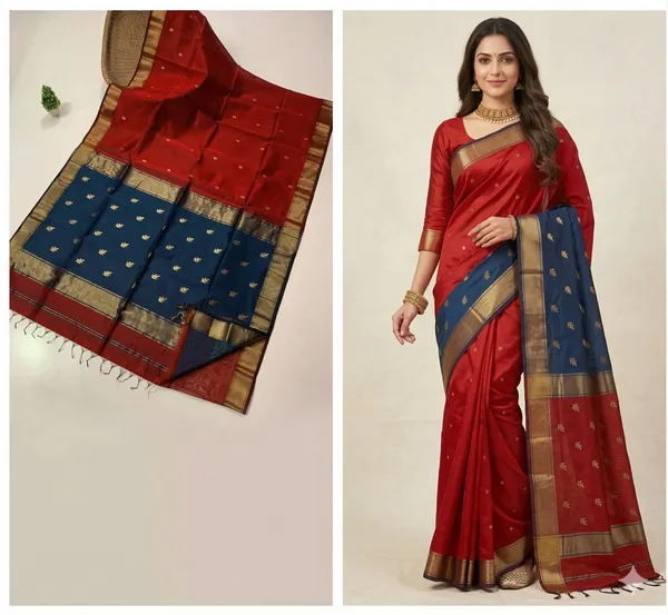 Maroon_And_Blue_Cotton_Premium_Saree_For_Women(MAHESHWARI_COTTON_SAREE)