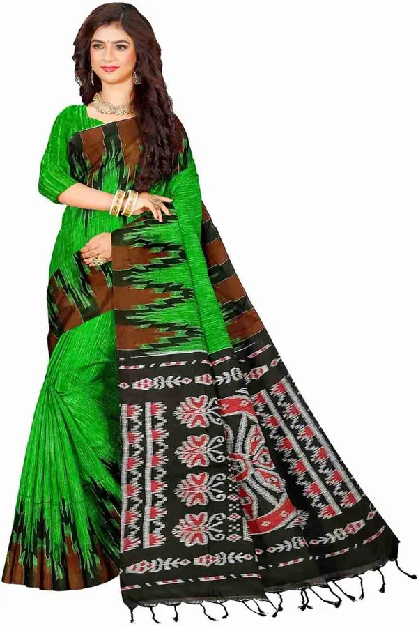 Dark_Green_Cotton_Premium_Saree_For_Women