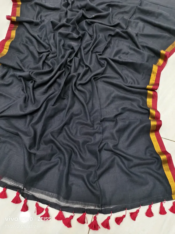 Black_Cotton_Premium_Saree_For_Women
