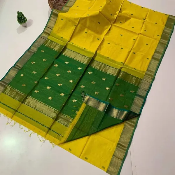 Yellow_And_Green_Cotton_Premium_Saree_For_Women(maheshwari_cotton_saree)