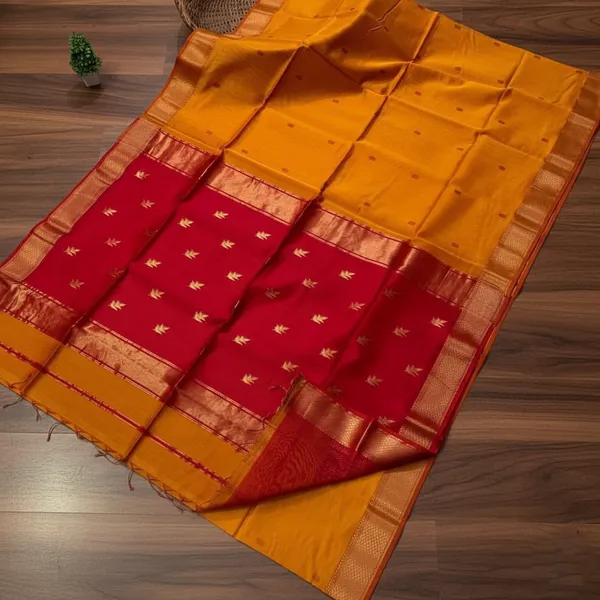 Orange_And_Maroon_Cotton_Premium_Saree_For_Women(MAHESHWARI_COTTON_SAREE)