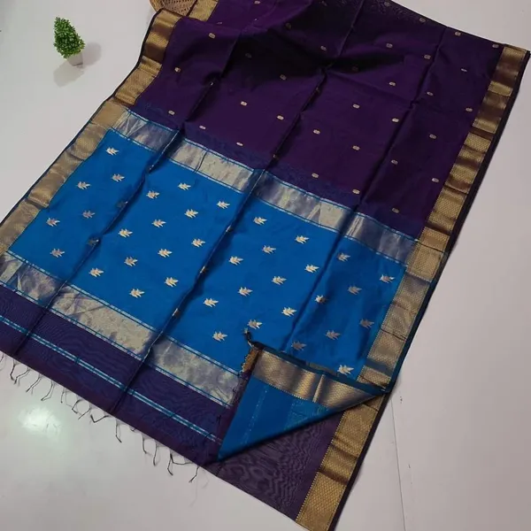 Navy_Blue_And_Blue_Cotton_Premium_Saree_For_Women(MAHESHWARI_COTTON_SAREE)