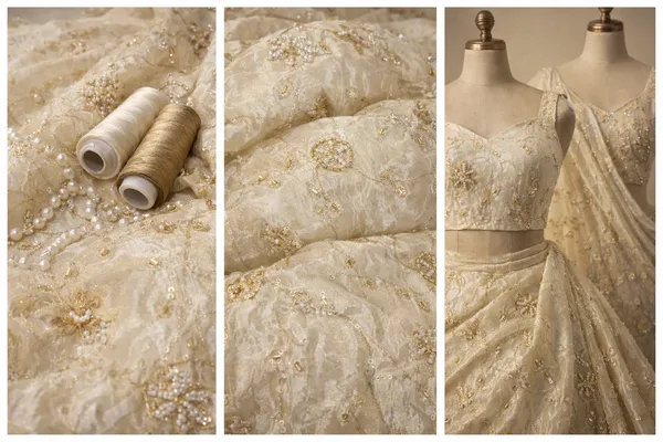 5.3_Meter_pure_soft_tissue_silk_fabric_with_hand_embroidery