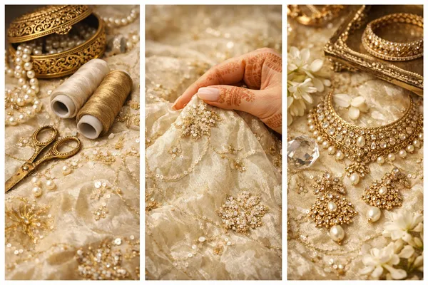 5.3_Meter_pure_soft_tissue_silk_fabric_with_hand_embroidery