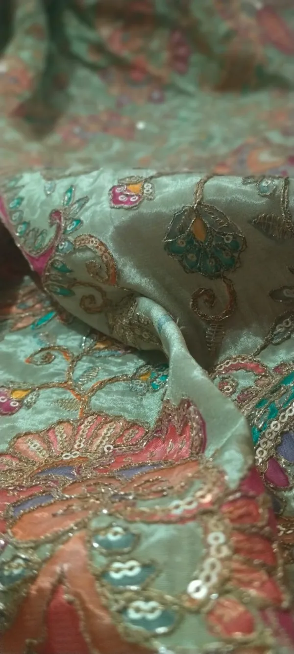 1_meter_Sea_green_natural_crepe_position_print_fabrics