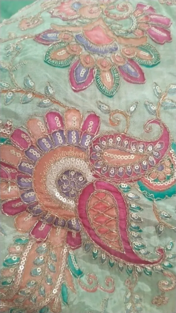 1_meter_Sea_green_natural_crepe_position_print_fabrics