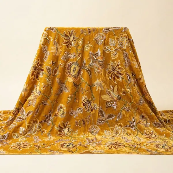 1_meter_Occur_Yellow_Designer_Crepe_Position_Print_Fabric_Unstitched