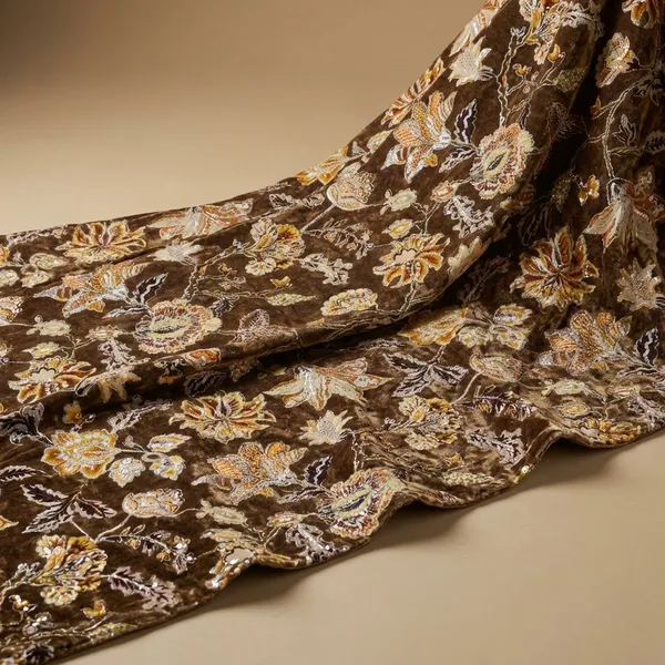 1_meter_Olive_Brown_Designer_Crepe_Position_Print_Fabric_Unstitched