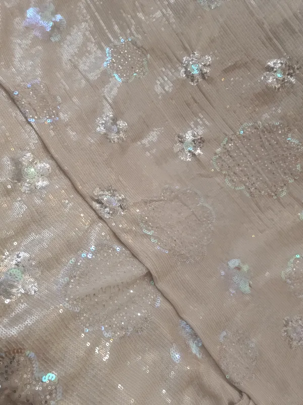 5.3_meter_creamy_chocolate_Embroideries_On_A_Bed_Of_Sequin_(unstitched)