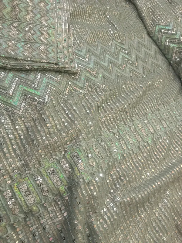 5.3_meter_Sea_blue_Knitted_Geometric_And_Floral_Sequin_Work_Fabric_With_Geometric_Borders_(unstitched)