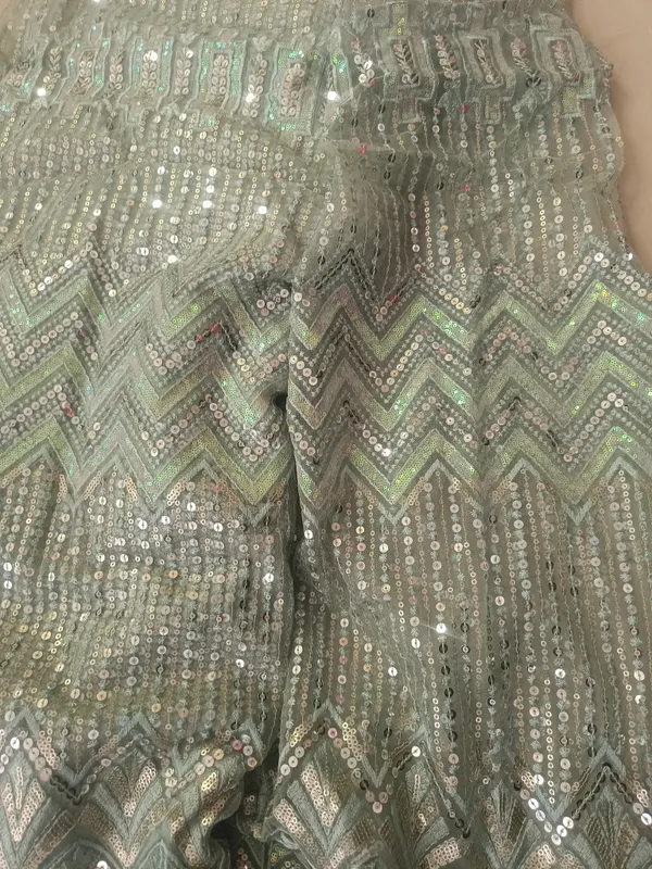 5.3_meter_Sea_blue_Knitted_Geometric_And_Floral_Sequin_Work_Fabric_With_Geometric_Borders_(unstitched)