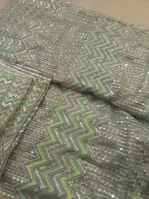 5.3_meter_Sea_blue_Knitted_Geometric_And_Floral_Sequin_Work_Fabric_With_Geometric_Borders_(unstitched)